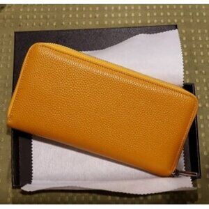 New Women's RFID Blocking 100% Leather Large Capacity Zip Around Wallet